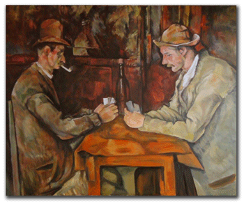 reproductie schilderij De kaartspelers van Paul Cézanne - Kunstreplica.nl